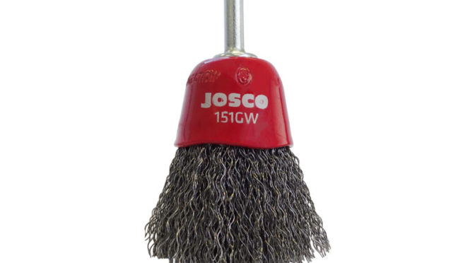 Josco 60mm Heavy Duty Spindle-Mounted Crimped Cup Brush