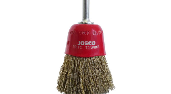 Josco 60mm Heavy Duty Spindle-Mounted Crimped Tyre Cord Cup Brush