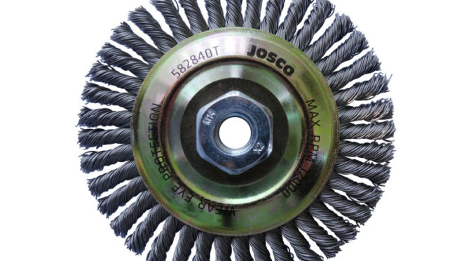 Josco 125mm Twistknot Pipeline Wheel Brush 40K (M14 Thread)
