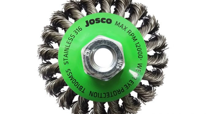 Josco 100mm Twistknot Stainless Steel Bevel Brush