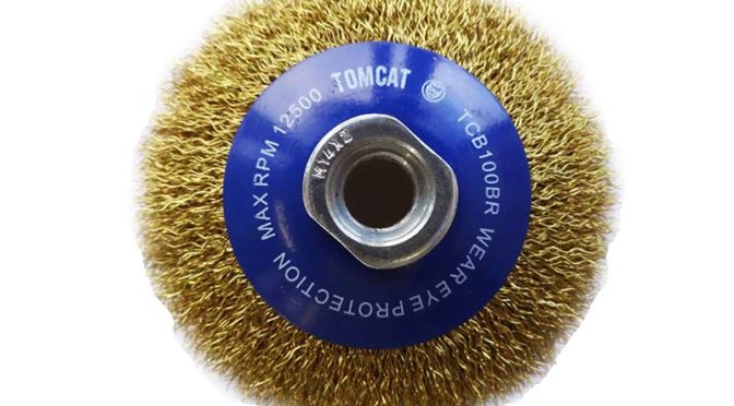 Tomcat 100mm Crimped Brass Wire Bevel Brush