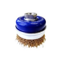 Tomcat 75mm Crimped Brass Coated Tyre Cord Steel Wire Cup Brush with Skirt